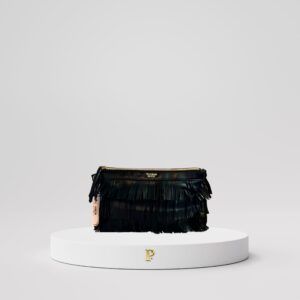 Cosmetiquera Negra con Flecos de Victoria's Secret